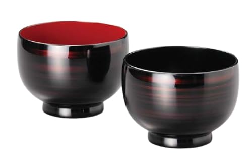 J-kitchens お椀 来客用 彩波 睦美椀 白檀 (2客) 10.3cm 漆塗り 手塗り 日本製