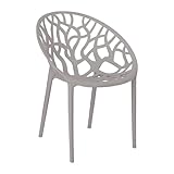 totò piccinni sedia poltroncina jungle in polipropilene moderna design impilabile (grigio, 1)