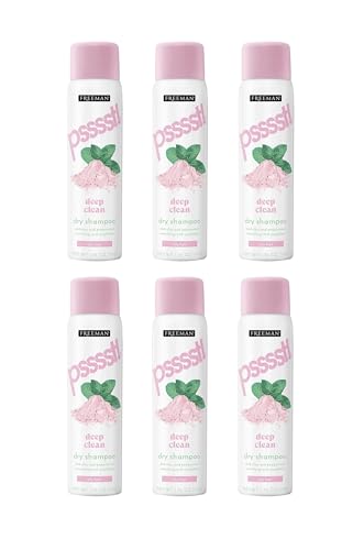 Freeman Psssst! TRAVEL SIZE Deep Clean Dry Shampoo for Oily Hair, Nourising and Weightless, 1.76 oz, Pack of 6