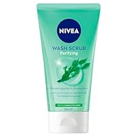 NIVEA Purifying Face Scrub 150ml | Gentle Facial Exfoliator | Removes Dead Skin Cells & Unclogs Pores | Suitable for Oily and Combination Skin | With Ocean Algae & Hydramine