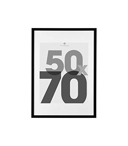 Atmosphera - Cadre Photo Mural Eva - Noir - 50 x 70 cm - Avec Passe-Partout - Pour Décoration Salon, Chambre