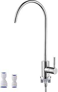 Ibergrif M22301A Drinking Water Filter Kitchen Tap,304 Stainless Steel Modern Single Lever Home Water Filter Faucet for UK, 360° Swivel, Reverse Osmosis Faucet with 2 Tap AdapterChrome