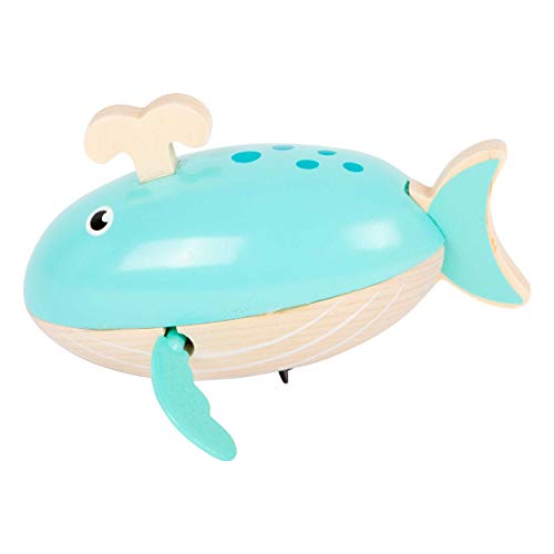 Giocattolo Acquatico Balena con Carica in Legno, Giocattolo con Carica Acquatico, per Bambini dai 24 Mesi