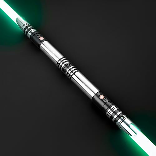 ARTSABERS Pro Double Bladed Dueling Lightsaber 2 Pack | Heavy-Duty Dual Light Saber | FX Sword Aluminum Hilt Duel Blade | Motion Swing Rechargable Toy | 11 RBG Color 9 Custom Sound (Black Hammer Dual)