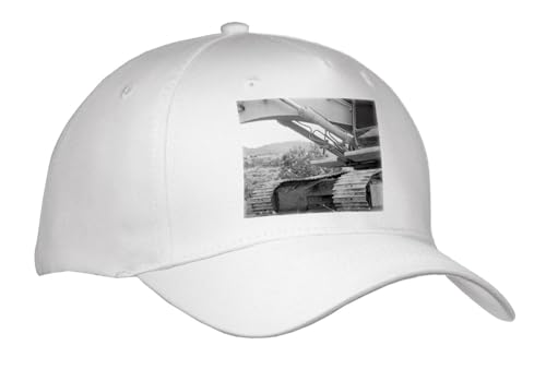 Adult Baseball Cap with Black and White Tractor Design