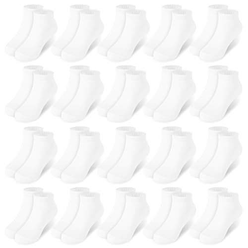 Image of 20 Pairs Boys Ankle Socks, Unisex Low Cut School Socks Ages 1-14