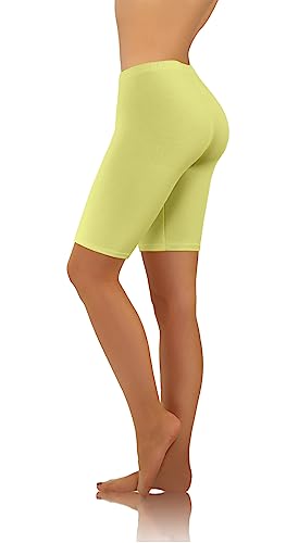 Sesto Senso Mujer Polainas Amarillo Piernas Cortas Algodón Colorido Pantalones Niñas Deportivos Yoga 3XL Yellow