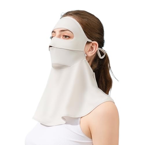 Enignic Face Cover for Sun Protection UPF 50+ UV Face Mask UV Face Shield for Golf Hiking Fishing & Outdoors Breathable (Light Grey)
