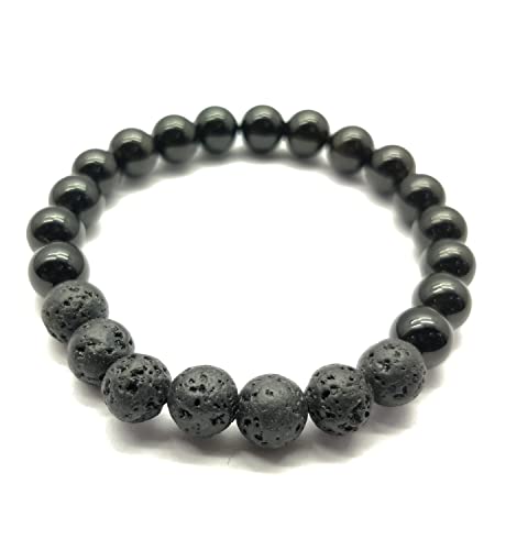 Bracelet en tourmaline noire et lave 8mm LKBEADS | Pierres naturelles de lithothérapie
