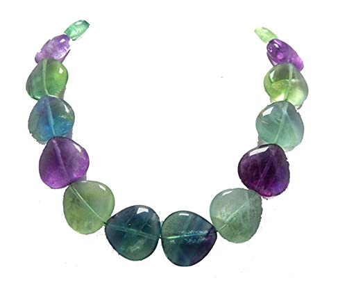LKBEADSLKBEADS Natural Multi Fluorite 23x23 mm Smooth Drill Pear Gemstone Beads 17 Inches