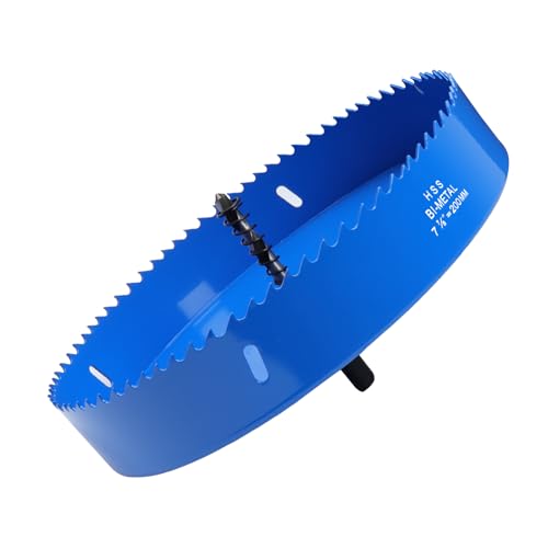7.87 Inches/200mm Bi-Metal Hole Saw w/Arbor &amp; Pilot Bit