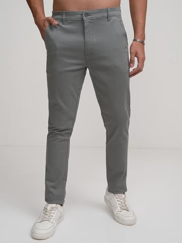 Image of Highlander Men's Slim Fit Formal Trousers | Ankle Length |Smart Trousers for Men | Chino Trousers for Men|Elegant Design | Comfortable Fabric for Daily Work & Formal Occasions