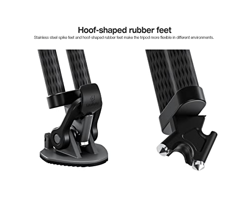 Leofoto LVC-253C+BV-15 King Kong Series Carbon Fiber Dual Leg Video Tripod w Fluid Head & Middle Spreader