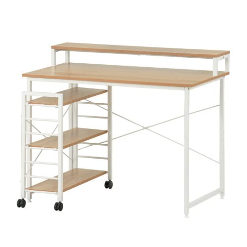 �p�\�R���f�X�N �L���X�^�[�t���ňړ��\���b�N�t�� �i�K���߉� ��100x���s53x����82cm �f�X�N ���[�N �I�t�B�X �w�K �����\�ȏ��I �r�W�l�X ���h��h�~�N���X�⋭���� �ؖڂ̗��̊� (������)