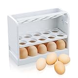 DOXILA Egg Holder for Refrigerator, Egg Storage Box for Fridge, Egg Tray Container Plastic Egg...