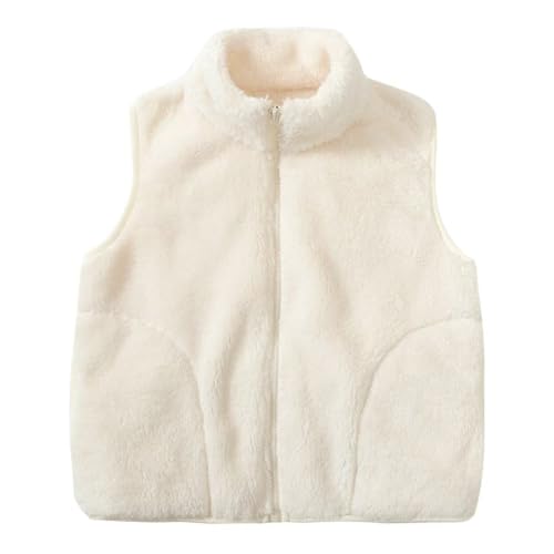 Image of Girls Boys Zippered Vest Warm Soft Fleece Outerwear Jacket with Pockets 3-12 Years