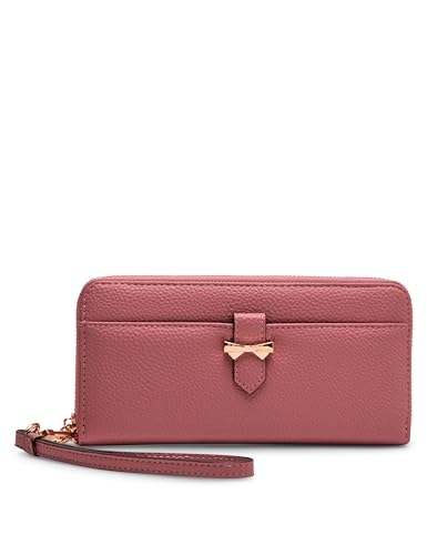 AK Boxed slim zip wallet with bow detailing and wristlet strap