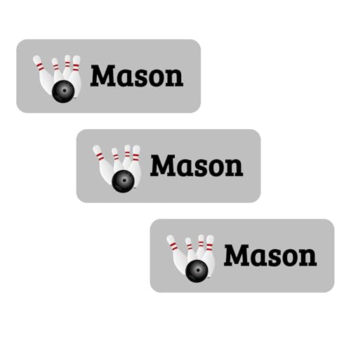 60 Bowling Kids School Supply Labels, Personalized, Name Tags, Stickers