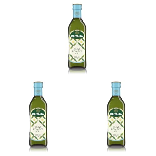 Image of Olitalia Pomace Olive Oil • Light Taste, High Smoke Point Imported Italian Cooking Olive Oil • Ideal for Indian Cooking, Frying, Sauteing & Baking, 16.91 fl oz ℮ 500 ml (Pack of 3)