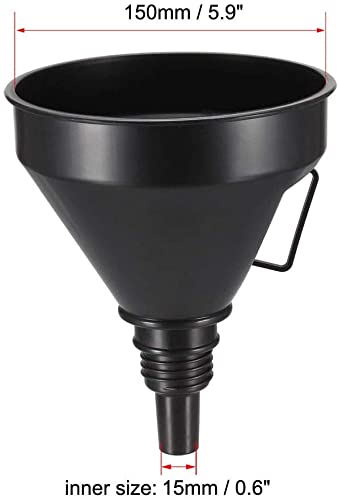 XYWHPGV Imbuto per carburante da 2 pezzi Imbuto per olio motore a benzina da 6 pollici universale in plastica per auto con filtro - (9a538 3e062 b7c39 88389 a40b8 ad824