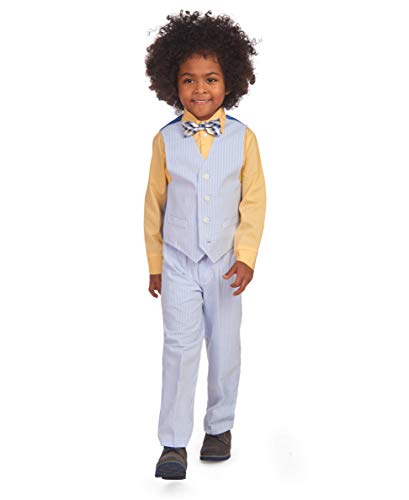 Image of IZOD Boys' 4-piece Formal Dress Up Suit Set, Vest, Pants, Collared Shirt, and Tie