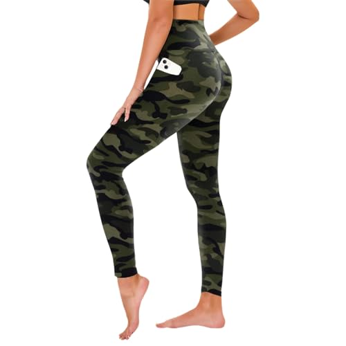 High Waisted Leggings for Women - No See Through Tummy Control Cycling Workout Yoga Pants with Pockets Reg & Plus