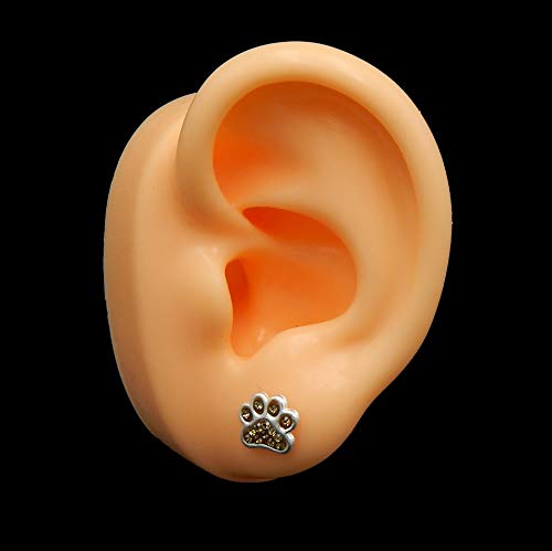 Image of 925 Sterling Silver Paw Print Stud Earrings (Choose Your Style) (Nickel Free)