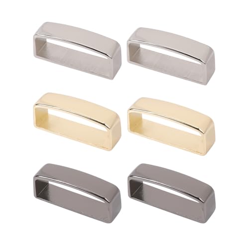 6Pcs Belt Loop Keepers 1.54in 1.71in Alloy Metal Groove Loops No Slip Men Women Buckle Accessories Easy Installation for Craft Fixing DIY Belt Repair Replacement Unisex