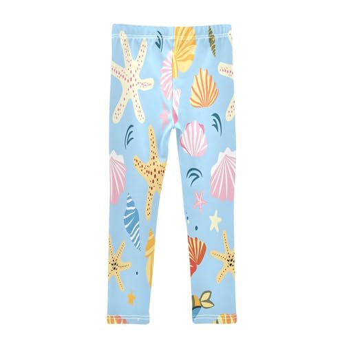Toddler Girls Leggings Printed Yoga Pants Leggings Hand Drawn Sea Shells for Kids2