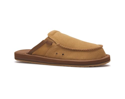 Image of Sanuk Mens You Got My Back Loafers | Slip On Shoes for Men | Men's Slip-on Loafers | Memory Foam Footbed for All Day Wear, Tobacco Brown, 10