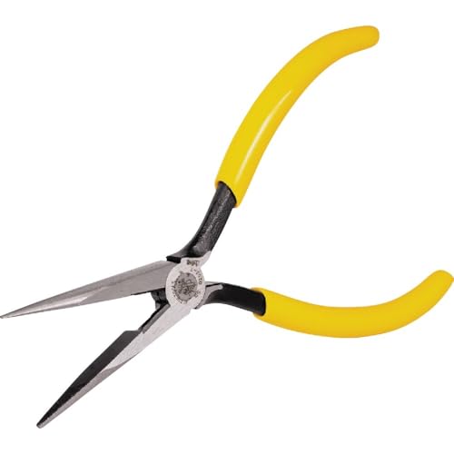 Image of Klein Tools D203-7 Needle Nose Pliers, Long Nose Stripping Side Cutters, Induction Hardened and Heavier for Increased Cutting Power, 7-Inch