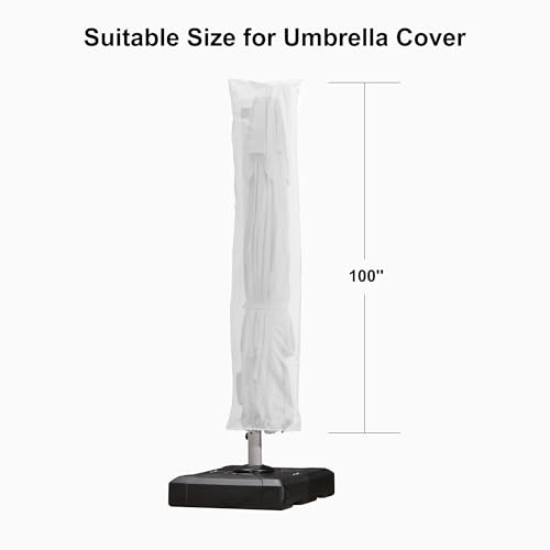 Image of PURPLE LEAF Outdoor Cantilever Umbrella Cover Easy Setup M Size White