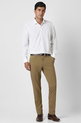 Image of Van Heusen Men's Mid Rise Slim Fit Premium Formal Trousers | Superior Comfort | Auto-Flex Waist Band | Soft Touch