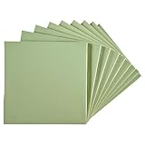 Ceramic Tile Gloss 4.25 x 4.25 inches Box of 10 Pieces for Bathroom Wall and Kitchen Backsplash by Tenedos – Glossy Finish, Luxury Look (Olive Green)