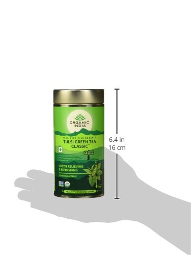 Chá Tulsi com Chá Verde Lata 100g Organic India