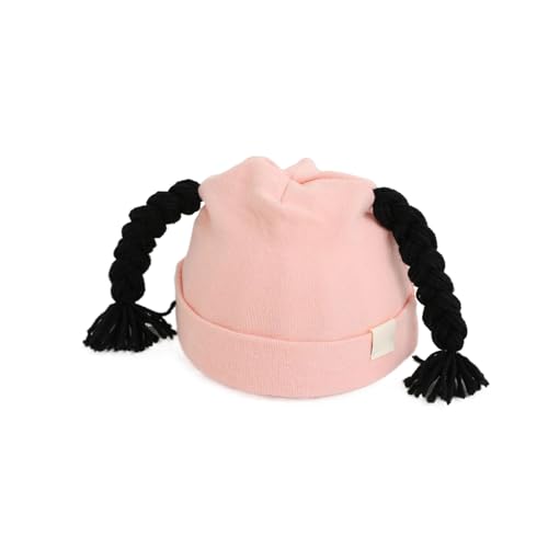 Warm and Fashionable Newborns Hat Cute Funny Bonnet Caps Lovely Cartoon Wig Braid Hats for Daily Wear and Parties Funny Bonne
