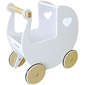 Moover Dänischer Holz Puppenwagen Weiß Herz