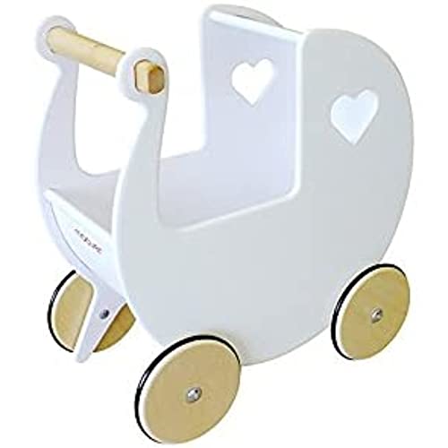 Moover Dänischer Holz Puppenwagen Weiß Herz