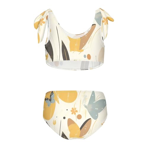 Butterfly Beautiful Brown Girl Two Pieces Kids Bikini Set Quick-Dry Swimsuit Swimming Suits Adjustable Strap2