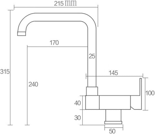 Mezcladora de cocina plegable de latón con acabado de dibujo técnico y caño giratorio LWX 5