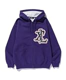 ジップアップフーデッドスウェットシャツ PATCHED THERMAL ZIP UP HOODED SWEATSHIRT 101254012014 PURPLE S