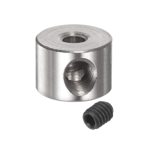 QUARKZMAN 12 Stück Satz-Spannringe 2.1mm Bohrung Nickelbeschichtete Stahl-Spannringe 7mm Außendurchmesser 5mm Breite Fahrwerksstopper-Radspannring Mit Innensechskantschlüssel