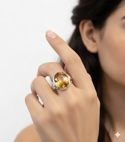 Image of 55Carat Choose Your Color Natural Gemstone Sterling Silver Statement Rings Oval Shape Handmade Sizes 5-12