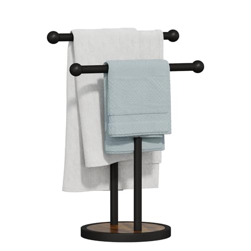 YINMIT Hand Towel Stand with Heavy Wood Base, Free Standing Towel...