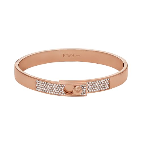 Emporio Armani Damenarmreif Glassteine Edelstahl roségoldfarben, EGS3089221