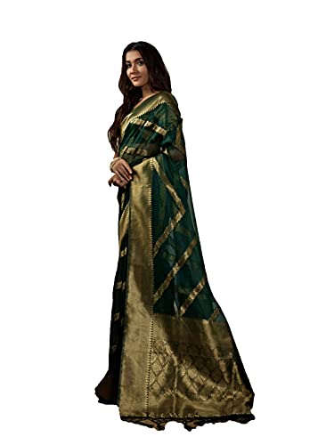 Image of Vardha Women's Art Silk,Silk Saree with Banarasi Weave and Unstitched Matching Blouse Piece | Sari for Women