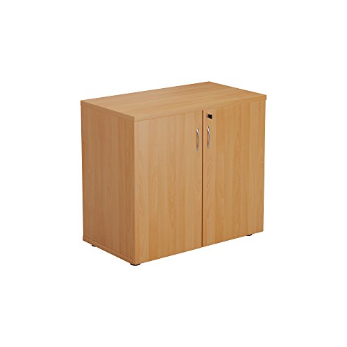 Office Hippo Heavy Duty Office Cupboard, Robust Storage with Adjustable Feet, Lockable Cupboard, Durable Adjustable Shelf - Beech