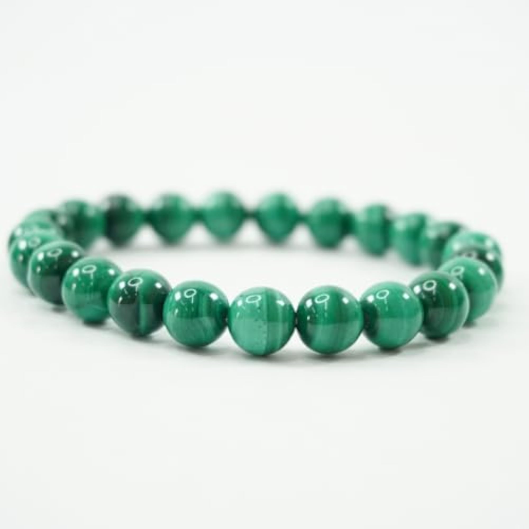 Malachite Round Beads Bracelet, Emotional Healing