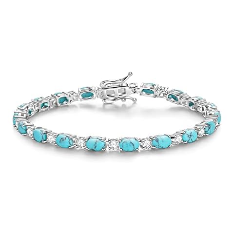 FANCIME Sterling Silver Turquoise Bracelet Cover