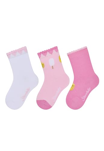 Sterntaler Baby Socken 3er Pack Eis am Stiel Baby- und Kinder-Socken im 3er Pack mit Umschlag Innenfrottee Herz- & Eis-am-Stiel-Motive Weiß Größe 30